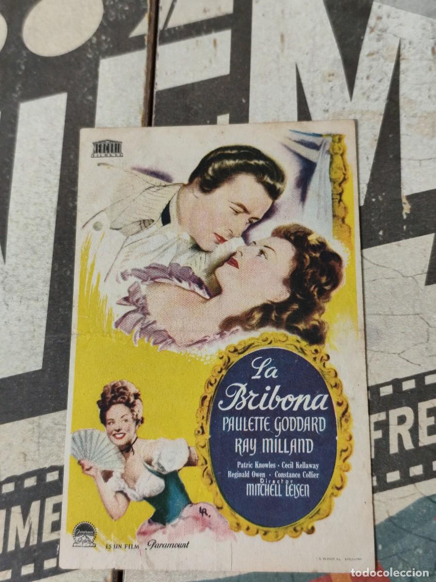 Folhetos de m&atilde;o de filmes antigos de cinema: La bribona con publicidad Cine Coliseum Rubi