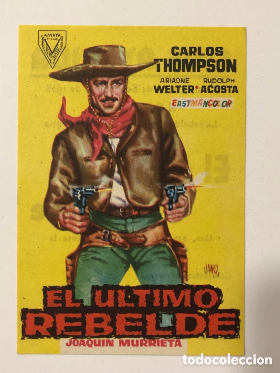 Kino: Programa el &uacute;ltimo rebelde Carlos Thompson con publicidad cine avenida valencia A13G4