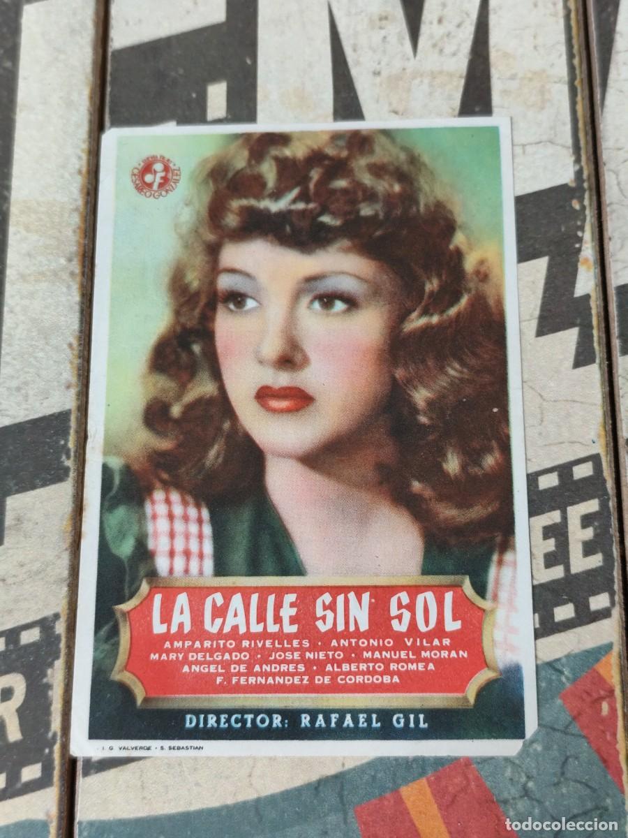  Foglietti di film di film antichi di cinema: La calle sin sol con publicidad Cine Domenech Rubi
