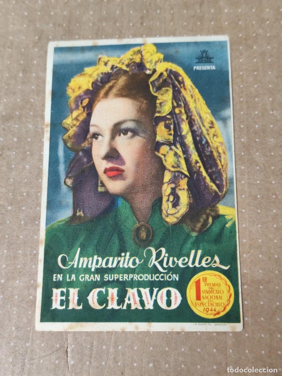 Folhetos de m&atilde;o de filmes antigos de cinema: El clavo con publicidad Cine Victoria M&aacute;laga
