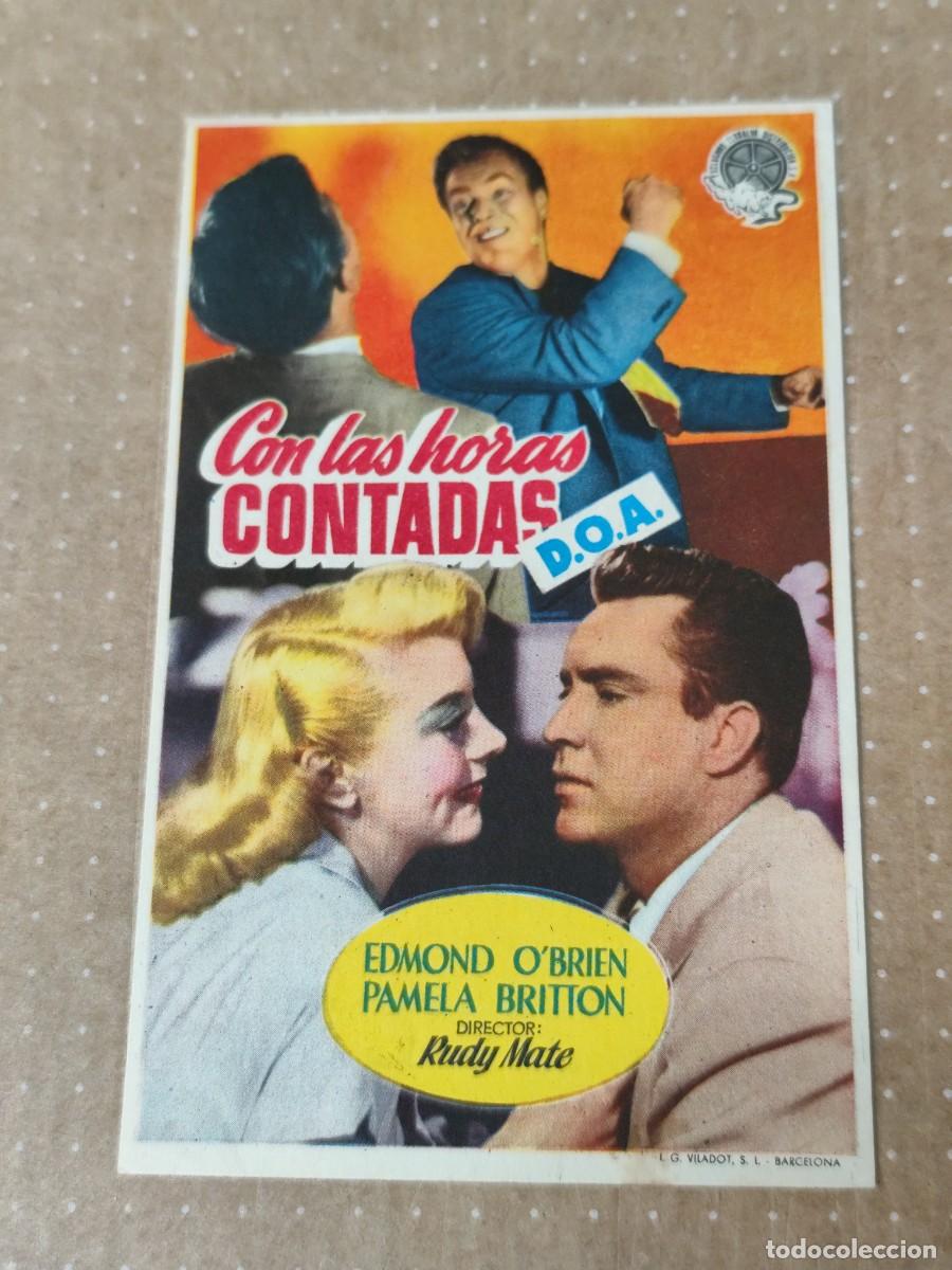 Folhetos de m&atilde;o de filmes antigos de cinema: Con las horas contadas D.O.A. con publicidad Cine Echegaray M&aacute;laga