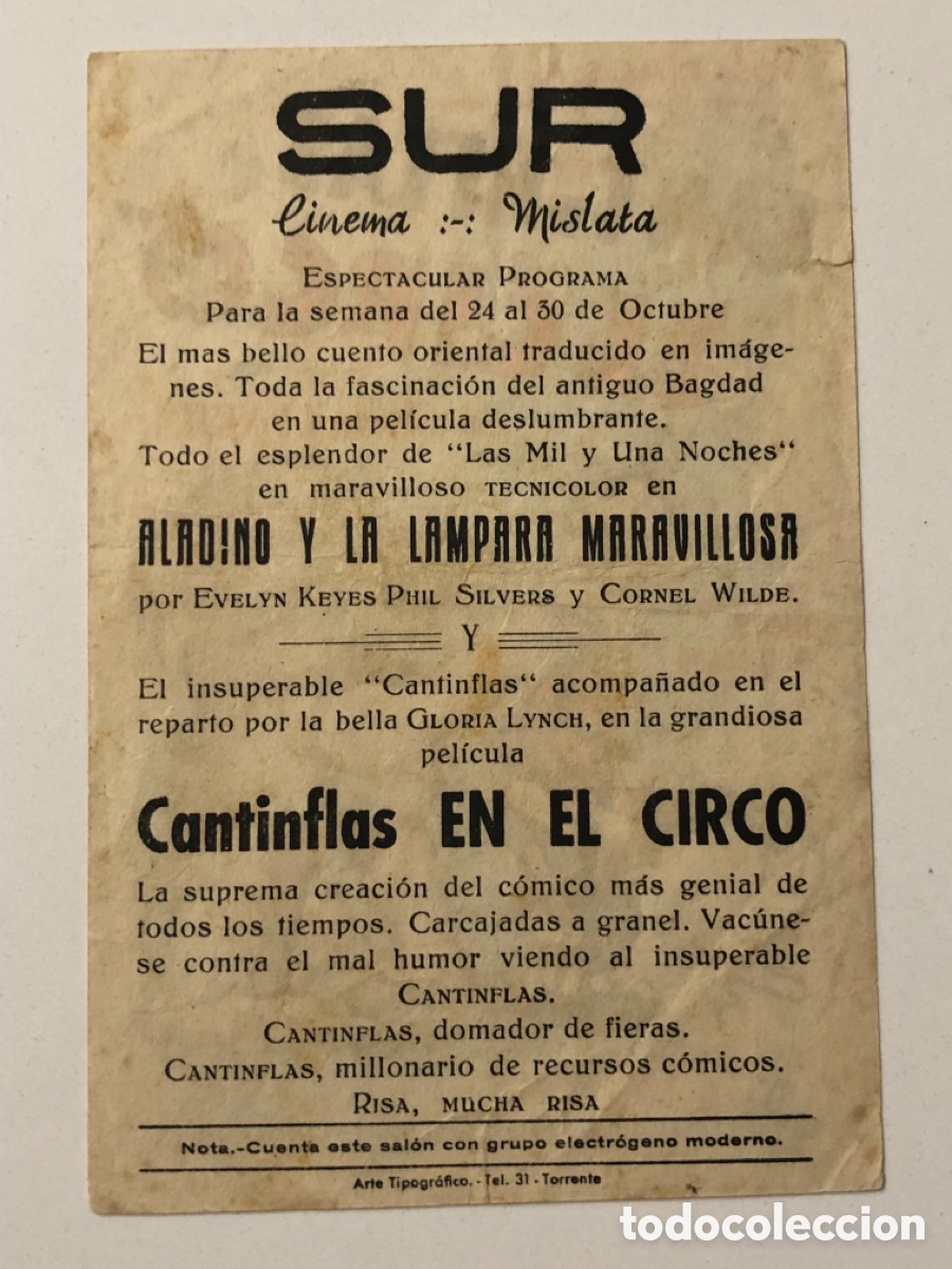 Cine: Programa Cantinflas en el circo con publicidad cine sur mislata A25 - Foto 2