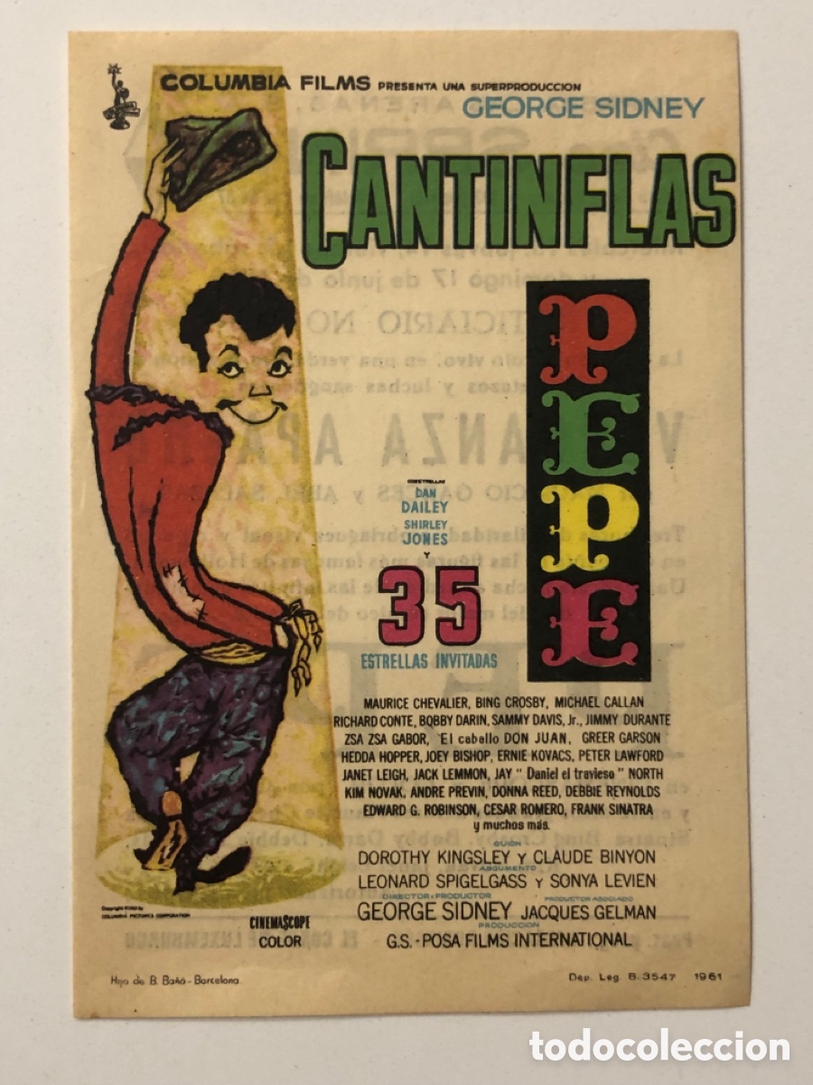 Cine: Programa Pepe Cantinflas con publicidad cine Spring Sarria A25 - Foto 1