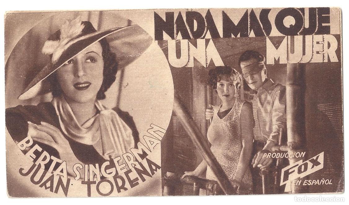 Cine: PTCC 815 NADA MAS QUE UNA MUJER PROGRAMA TARJETA FOX BERTA SINGERMAN JUAN TORENA - Foto 1