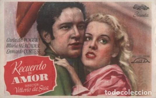 Cine: PROGRAMA DE CINE: RECUERDO DE AMOR PC-10813 - Foto 1