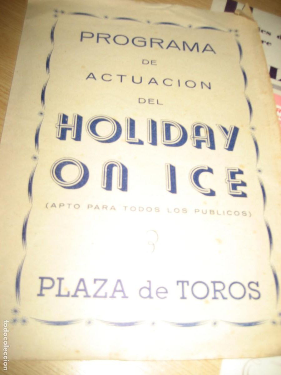 Cine: antiguo programa Holiday on Ice . d&iacute;ptico - Foto 1