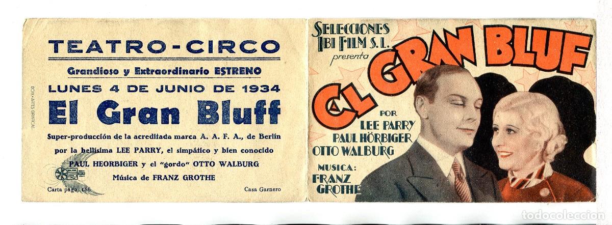 Cine: EL GRAN BLUF, con Otto Walburg. - Foto 1
