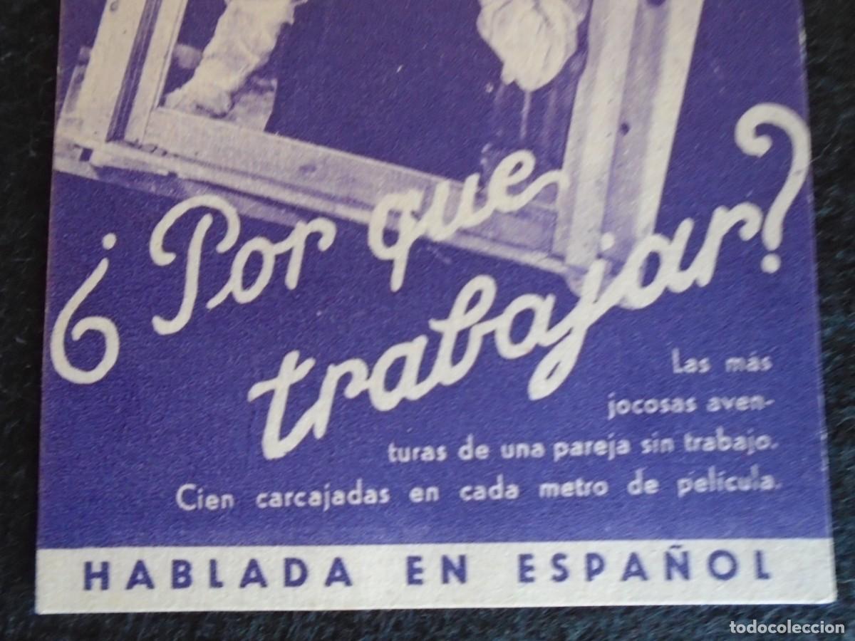 Cine: (PG-191079)PROGRAMA DE CINE &iquest; POR QUE TRABAJAR ? LAUREL Y HARDY - Foto 3