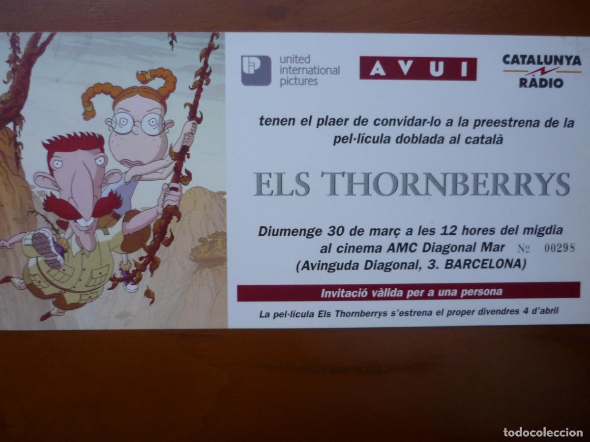Kino: els thornberrys - folleto mano invitacion original - animacion The Wild Thornberrys