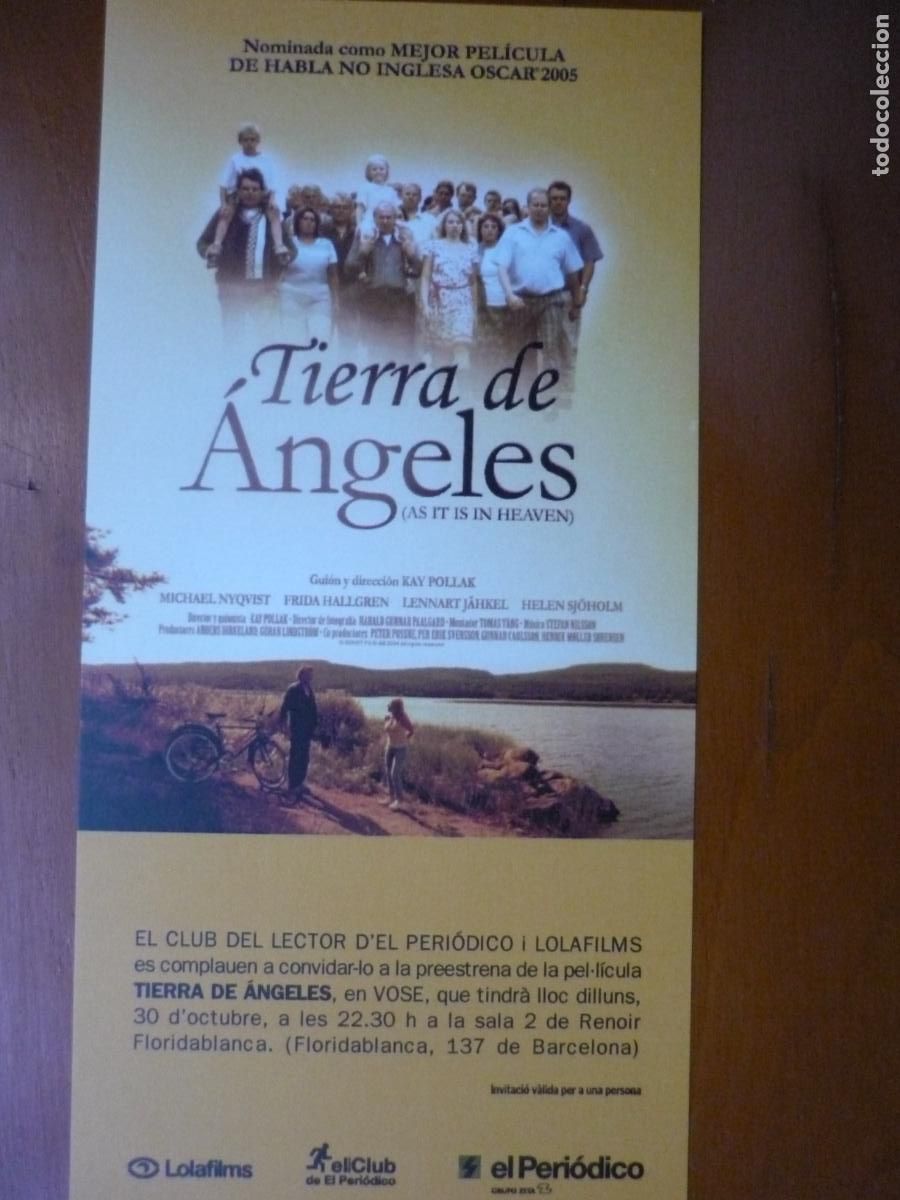  Flyers Publicitaires de films Anciens: tiera de angeles - folleto original invitacion estreno - Michael Nyqvist cine suecia