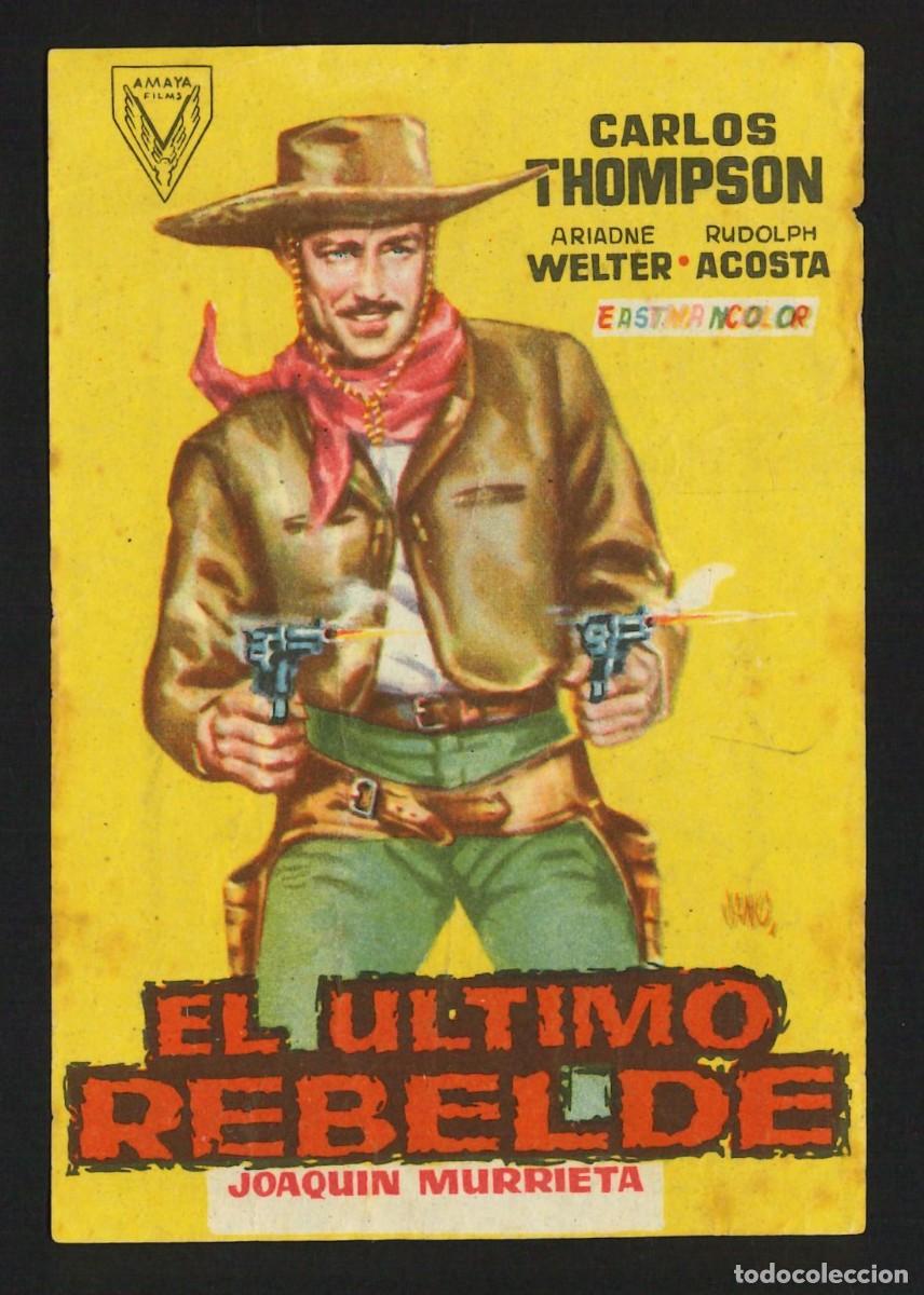 Cine: EL &Uacute;LTIMO REBELDE / PROGRAMA DE CINE CON PUBLICIDAD EN TRASERA (OESTE) - Foto 1