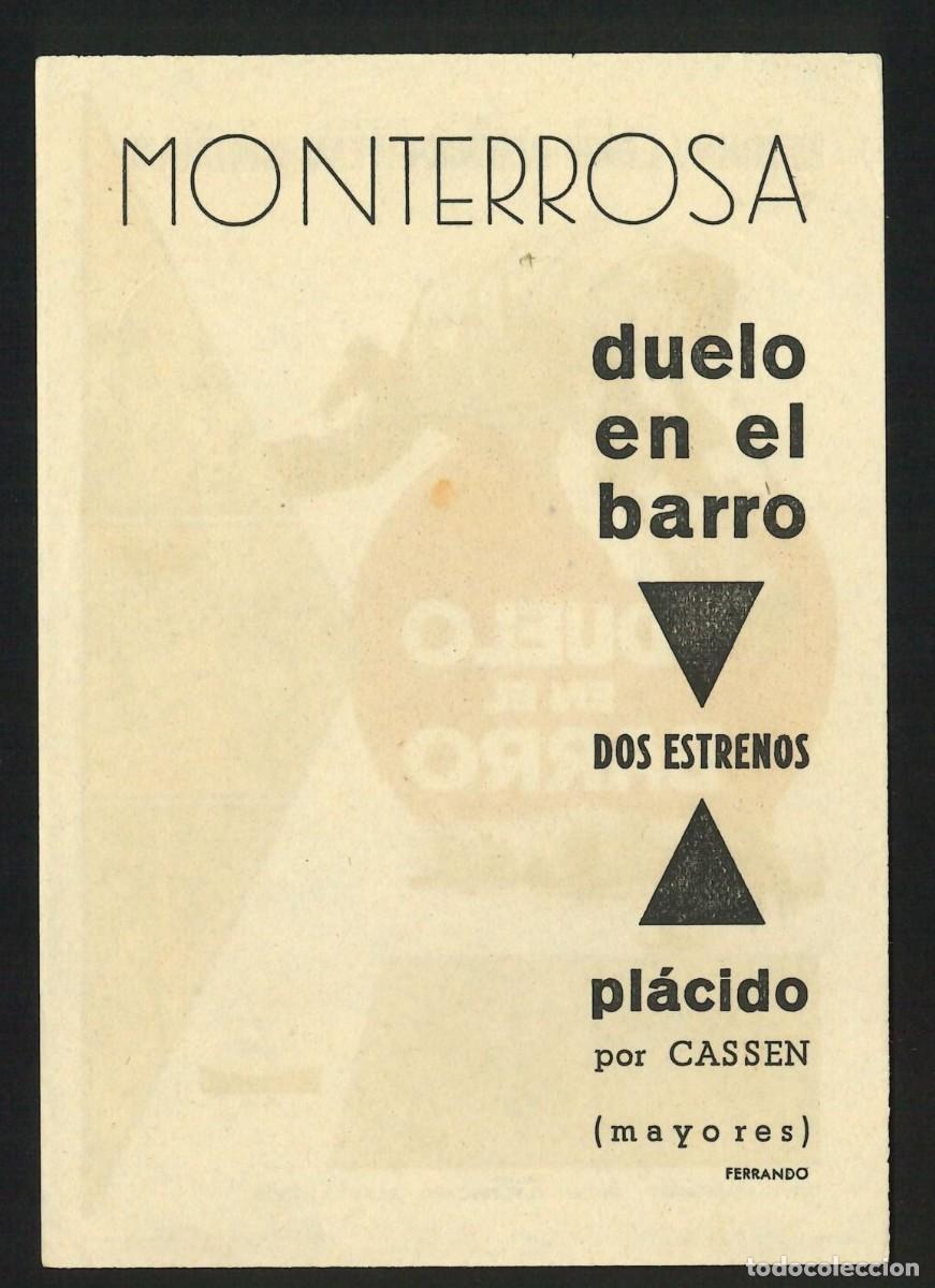 Cine: DUELO EN EL BARRO / PROGRAMA DE CINE CON PUBLICIDAD EN TRASERA (OESTE) - Foto 2