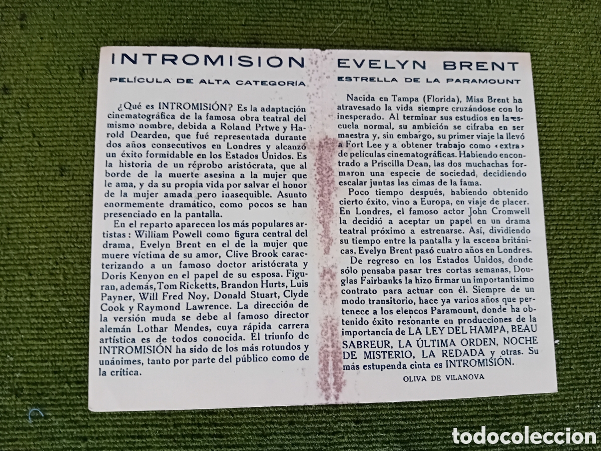 Cine: INTROMISION, ANTIGUO PROGRAMA DESPEGABLEADOLPH ZUKOR - Foto 2