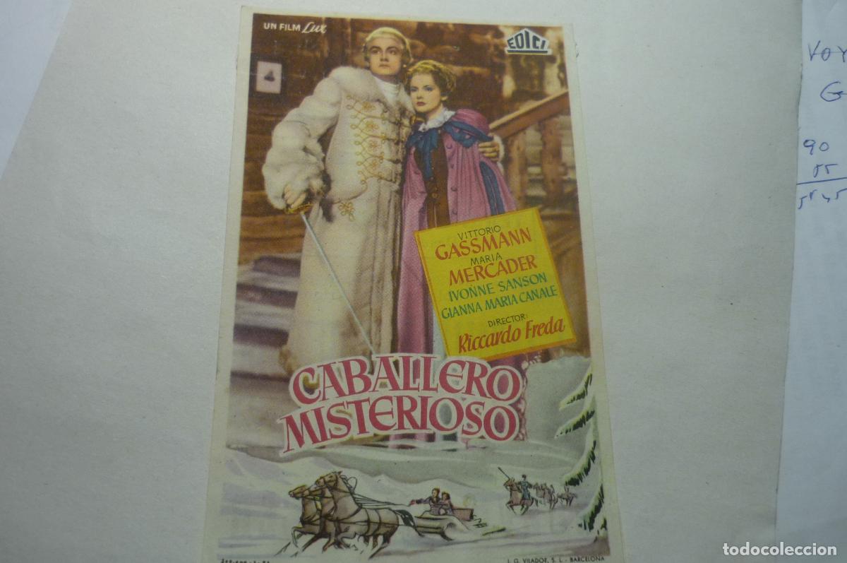 Cine: programa caballero misterioso. vittorio gassmann publicidad - Foto 1