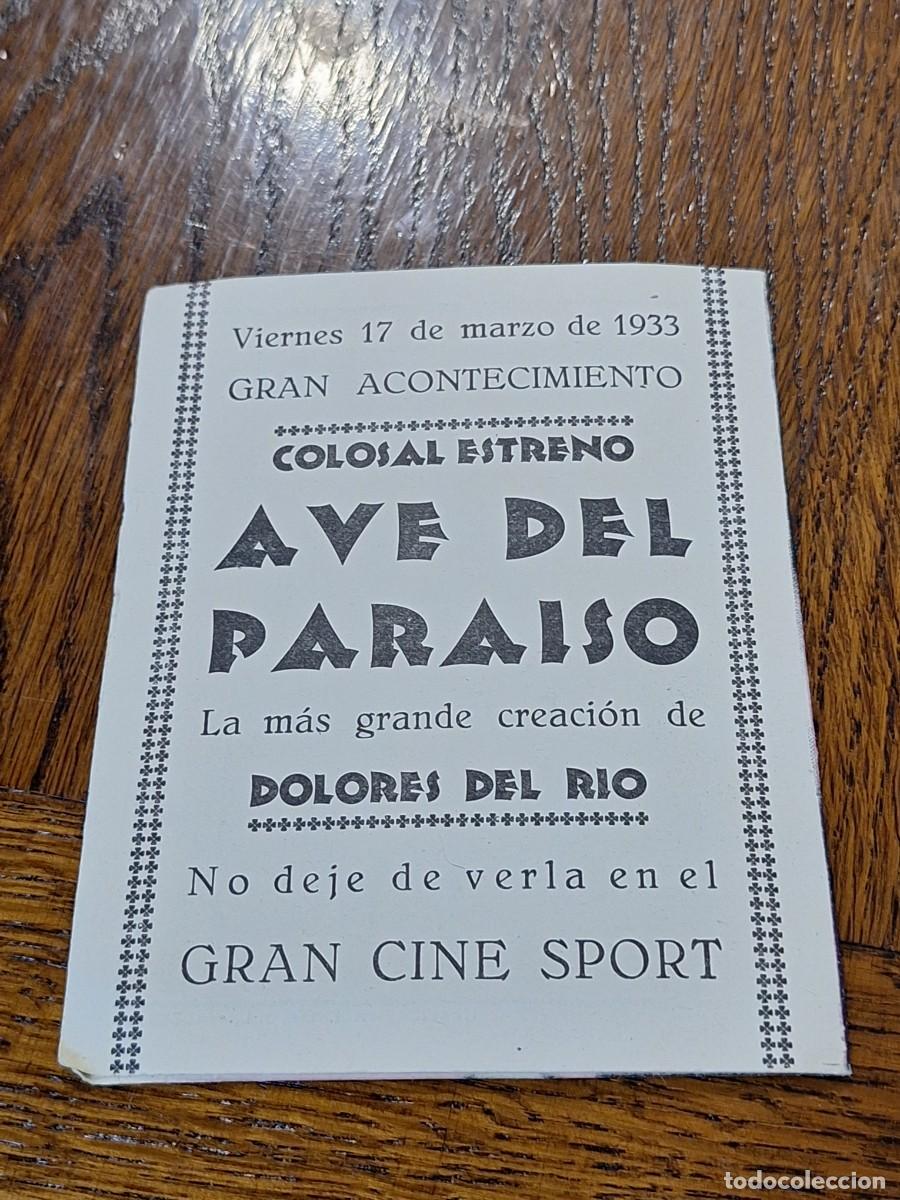 Cine: AVE DEL PARAISO PROGRAMA DOBLE RKO DOLORES DEL RIO JOEL MCCREA - Foto 3