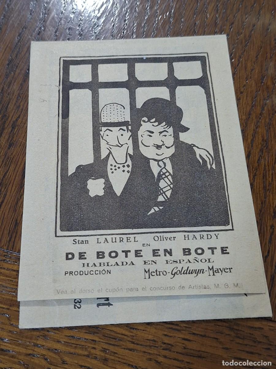 Cine: DE BOTE EN BOTE PROGRAMA TRIPLE CONCURSO MGM STAN LAUREL OLIVER HARDY - Foto 1