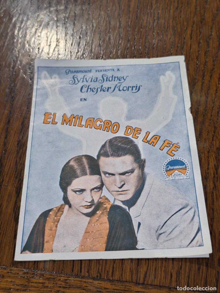 Cine: EL MILAGRO DE LA FE PROGRAMA DOBLE PARAMOUNT SYLVIA SIDNEY CHESTER MORRIS - Foto 1