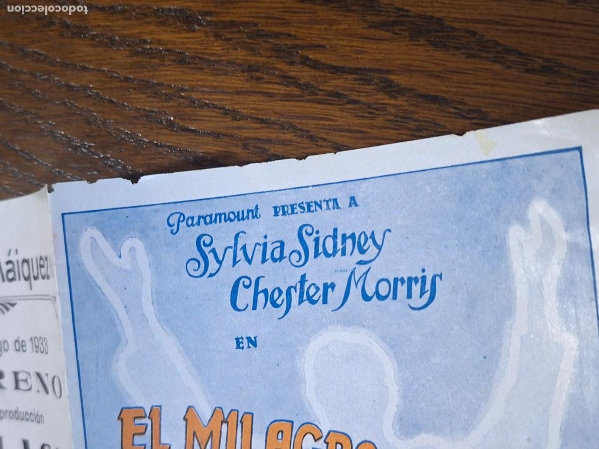 Cine: EL MILAGRO DE LA FE PROGRAMA DOBLE PARAMOUNT SYLVIA SIDNEY CHESTER MORRIS - Foto 3