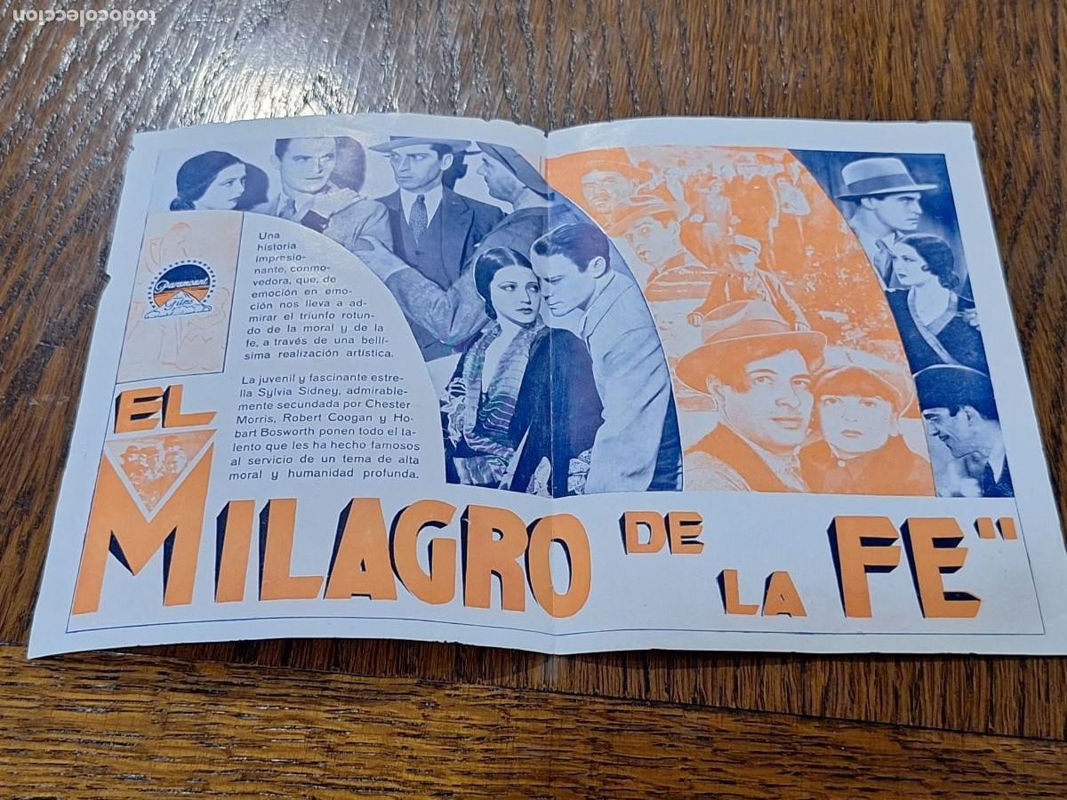 Cine: EL MILAGRO DE LA FE PROGRAMA DOBLE PARAMOUNT SYLVIA SIDNEY CHESTER MORRIS - Foto 4