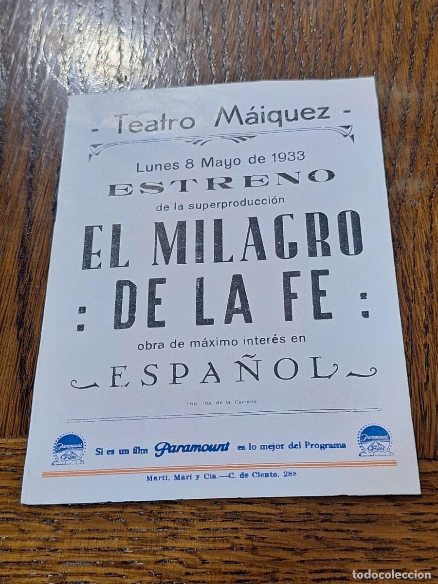 Cine: EL MILAGRO DE LA FE PROGRAMA DOBLE PARAMOUNT SYLVIA SIDNEY CHESTER MORRIS - Foto 5