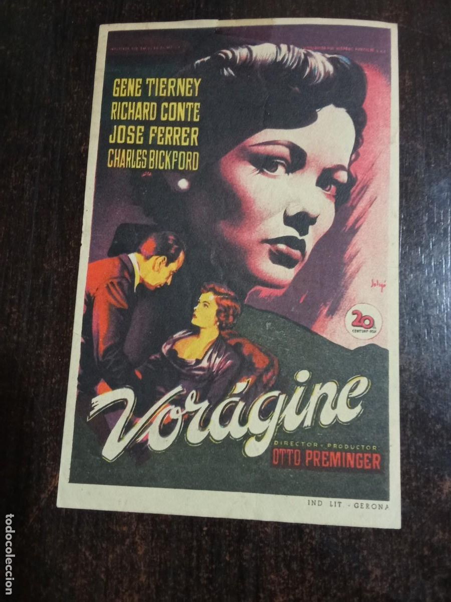 Cine: Vor&aacute;gine.Gene Tierney.Richard Conte. - Foto 1