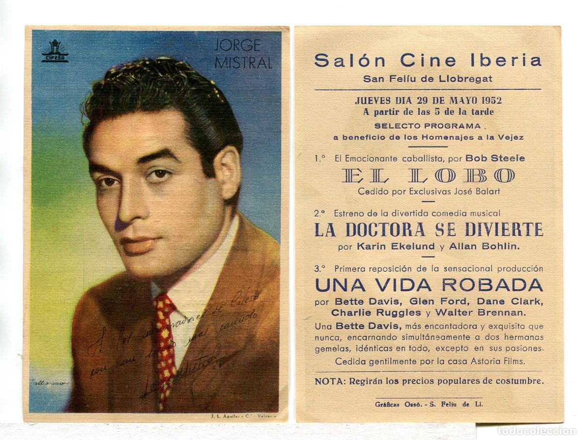 Cine: PROGRAMACI&Oacute;N DEL CINE IBERIA 1952, CON JORGE MISTRAL. - Foto 1