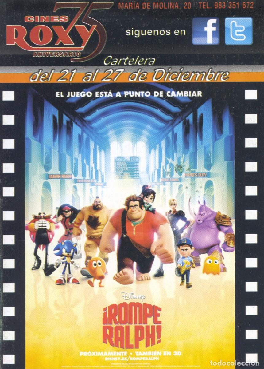 Cine: FOLLETO DE MANO CINES ROXY. &iexcl;ROMPE RALPH! - Foto 1