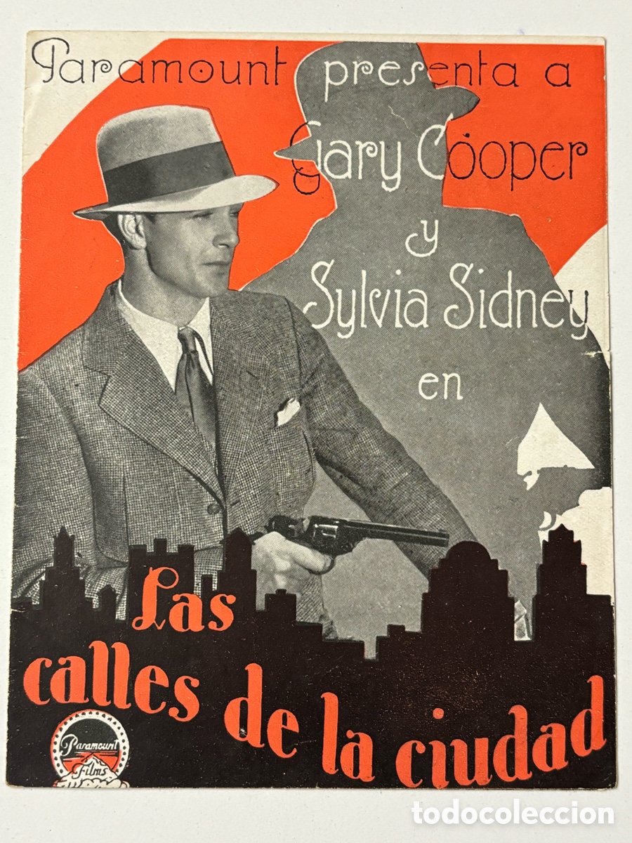 Cine: Programa las calles de la ciudad Gary Cooper con publicidad cine clave palace A16 - Foto 1