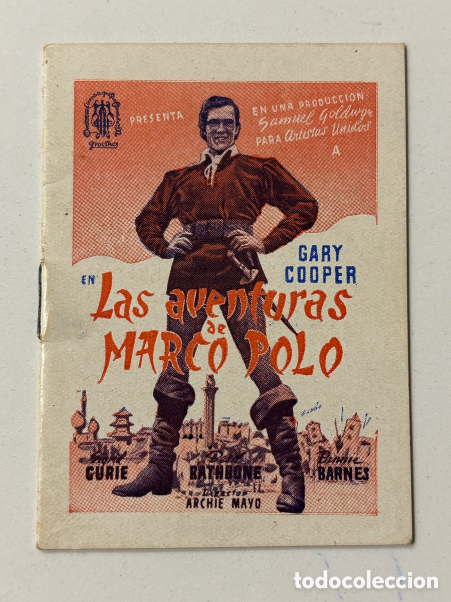 Cine: Programa mini librito las aventuras de Marco polo Gary Cooper A16 - Foto 1