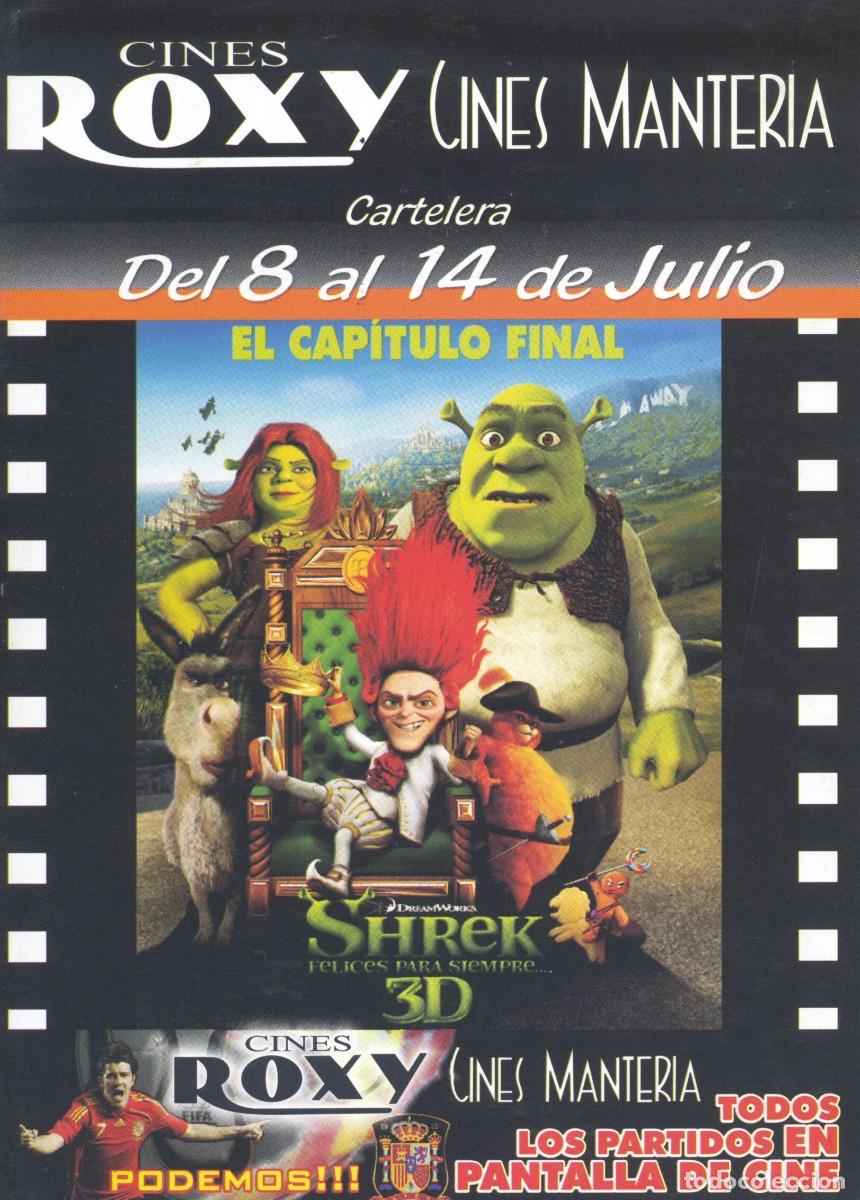 Cine: FOLLETO DE MANO CINES ROXY. SHREK: FELICES PARA SIEMPRE