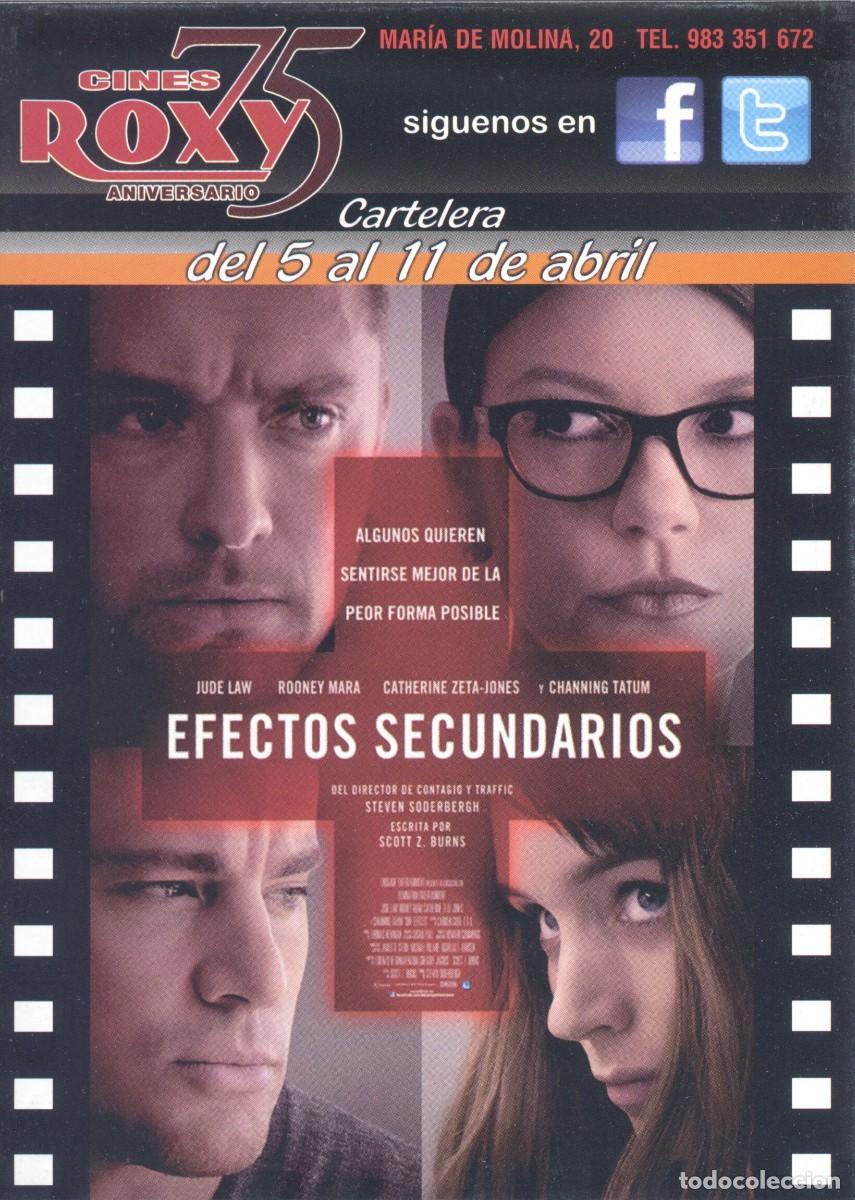 Cine: FOLLETO DE MANO CINES ROXY. EFECTOS SECUNDARIOS Y OBLIVION (INTERIOR) - Foto 1