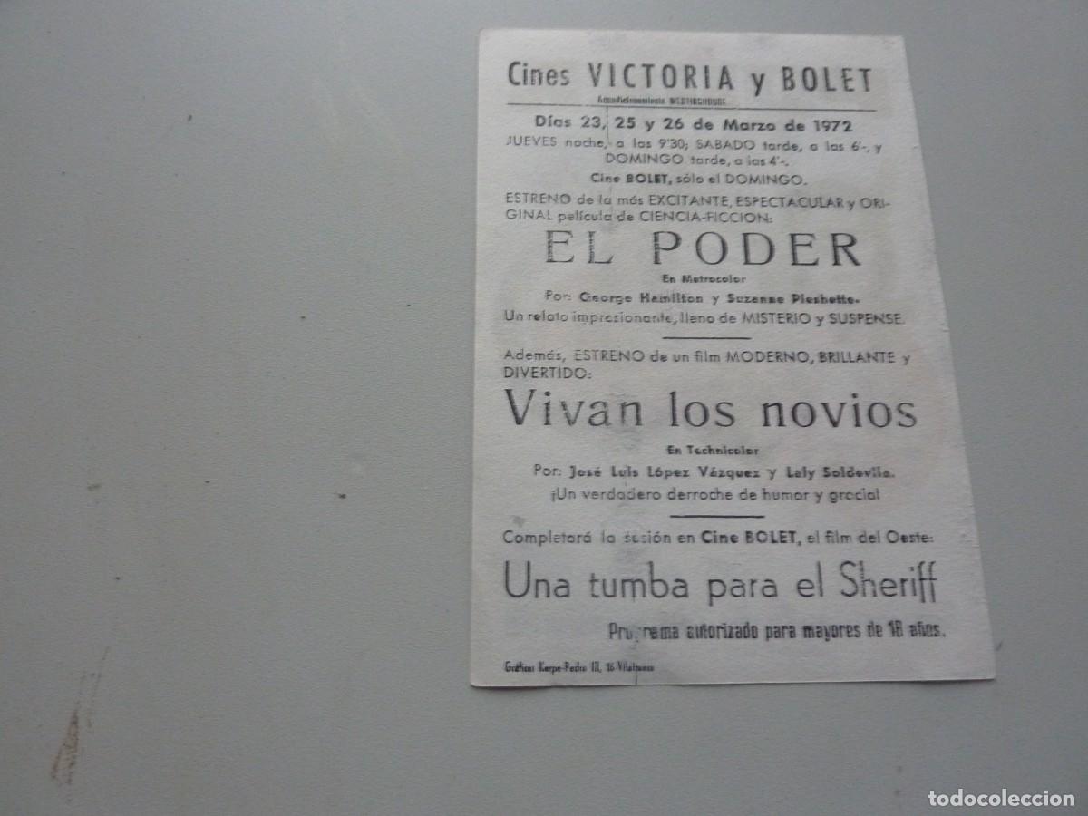 Cine: Folleto de cine EL PODER con publicidad - Foto 2