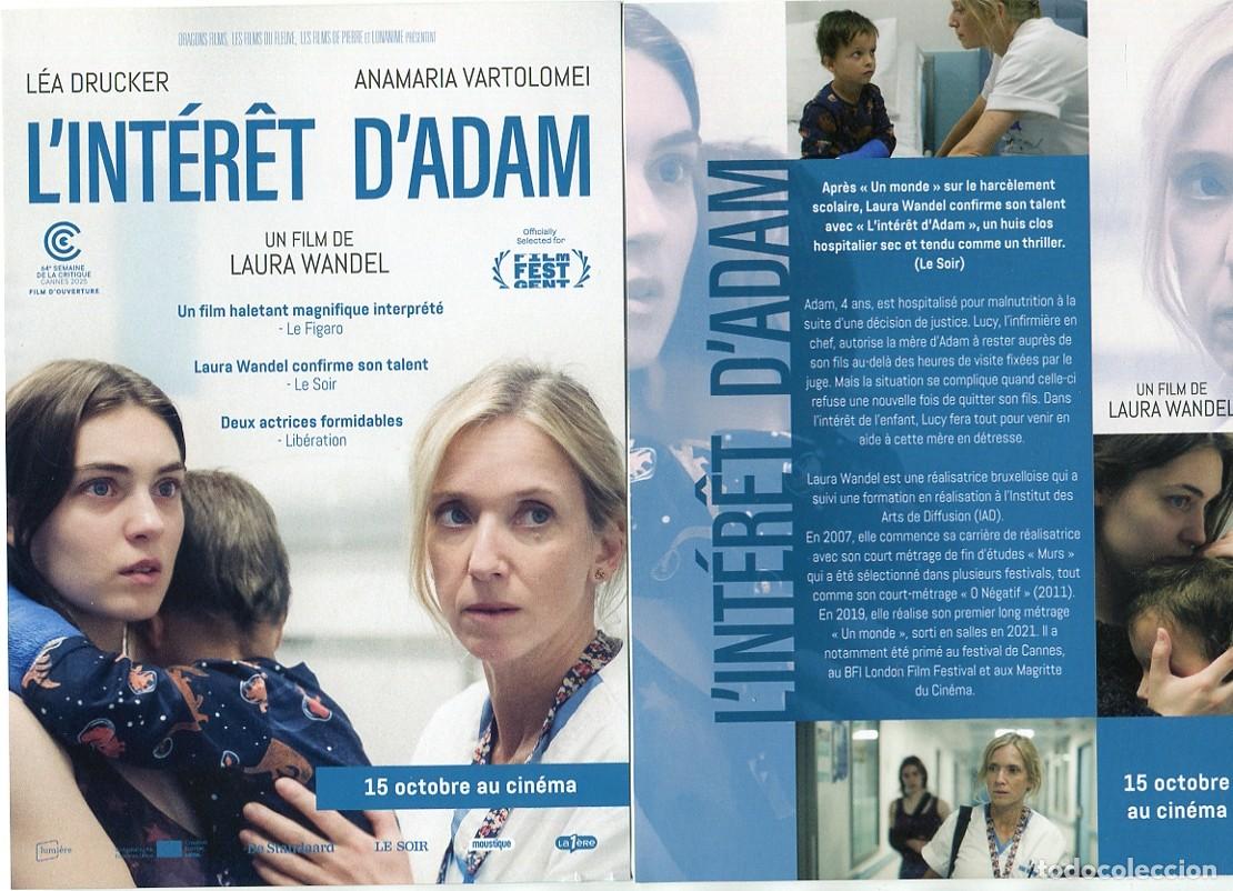Cine: L&acute;INT&Eacute;R&Ecirc;T D&acute;ADAM, de Laura Wandel. PROGRAMA BELGA 15 X 21 cms.. - Foto 1