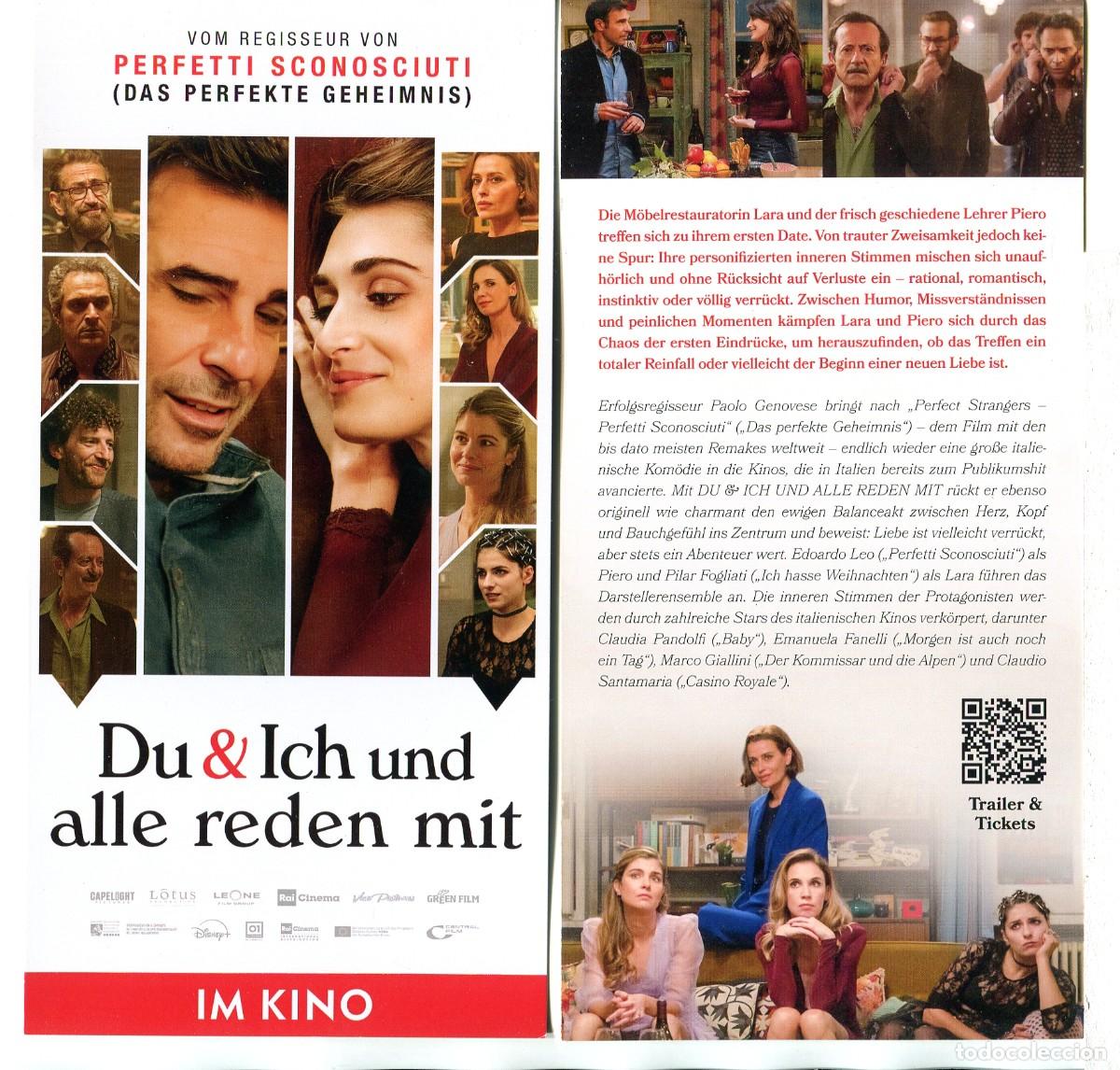 Cine: DU & UND ALLE REDEN MIT. PROGRAMA AUSTRIACO 10,5 X 21 cms.. - Foto 1