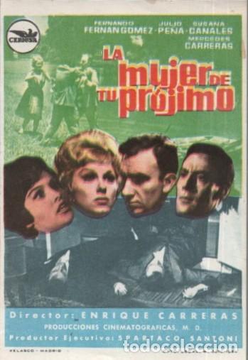 Cine: PROGRAMA DE CINE: LA MUJER DE TU PROJIMO PC-10950 - Foto 1