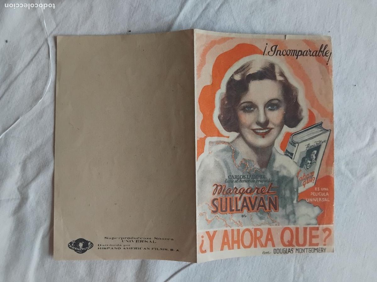 Cine: PROGRAMA DE CINE DOBLE. &iquest;Y AHORA QUE? MARGARET SULLAVAN. UNIVERSAL. - Foto 1