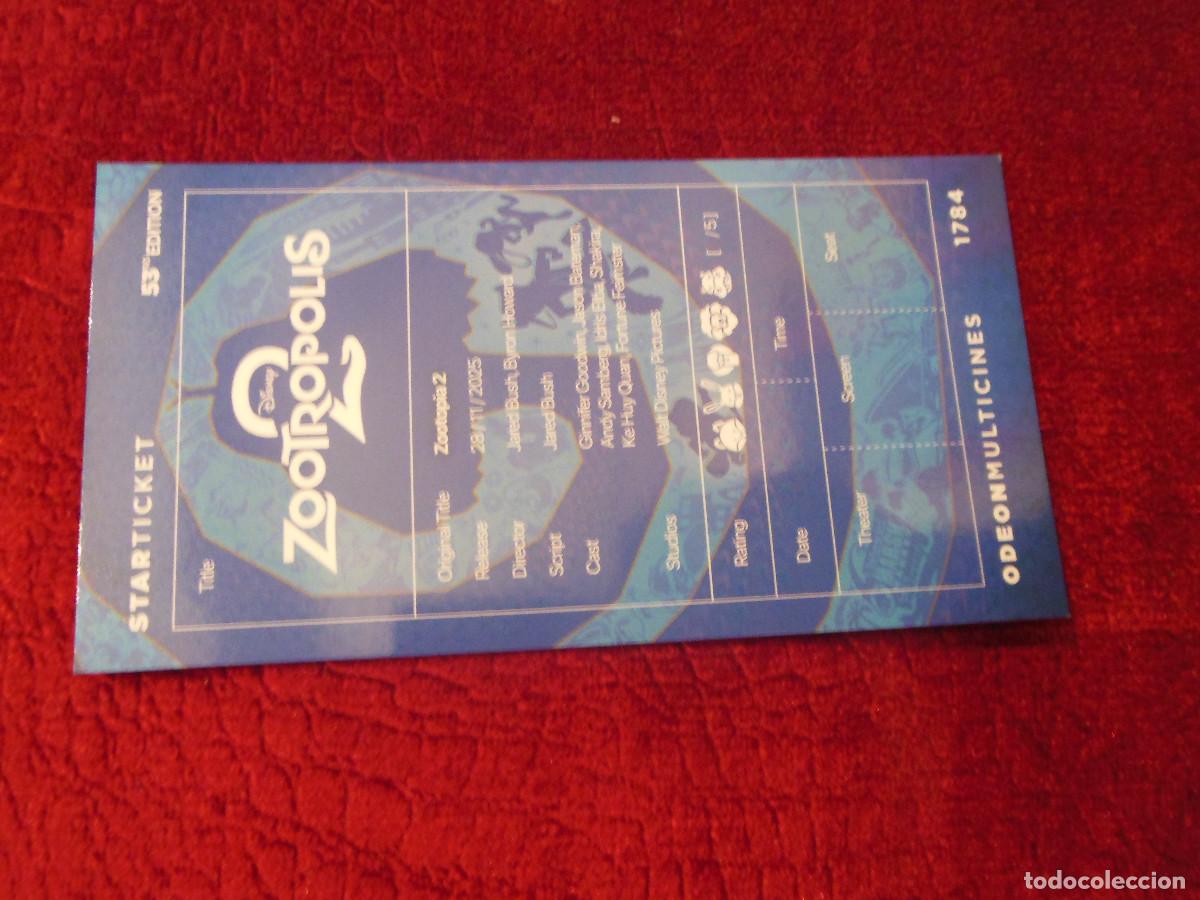 Cine: ZOOTROPOLIS 2 PROGRAMA DE CINE TARJETA STARTICKET N&ordm; 53 - Foto 2