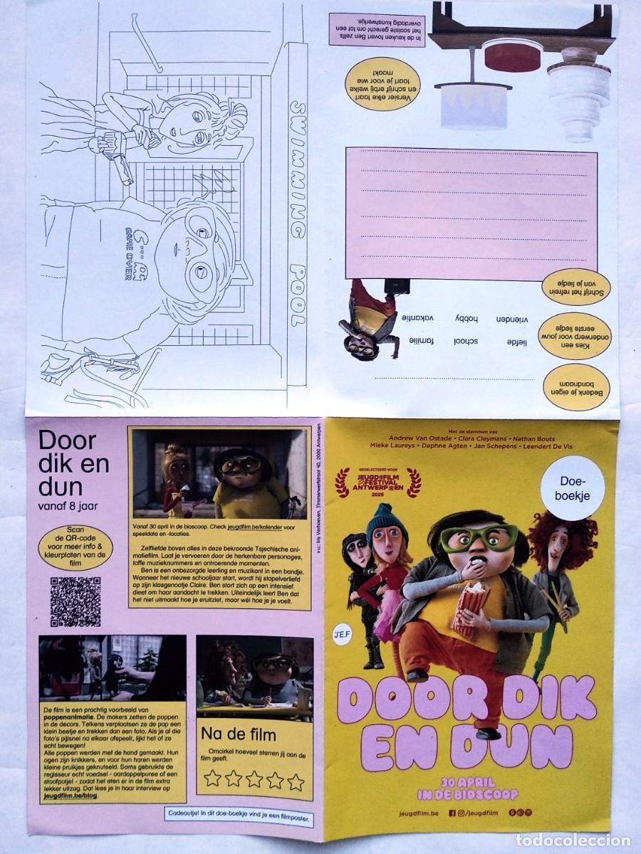 Cine: DOOR DIK EN DUN, de DIBUJOS DE ANIMACI&Oacute;N. PROGRAMA BELGA 15 X 21 cms. - Foto 2