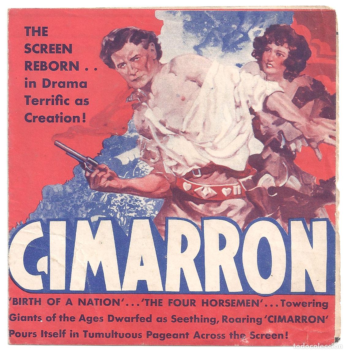 Cine: PTCC 829 CIMARRON PROGRAMA DOBLE AMERICANO RICHARD DIX IRENE DUNNE - Foto 1