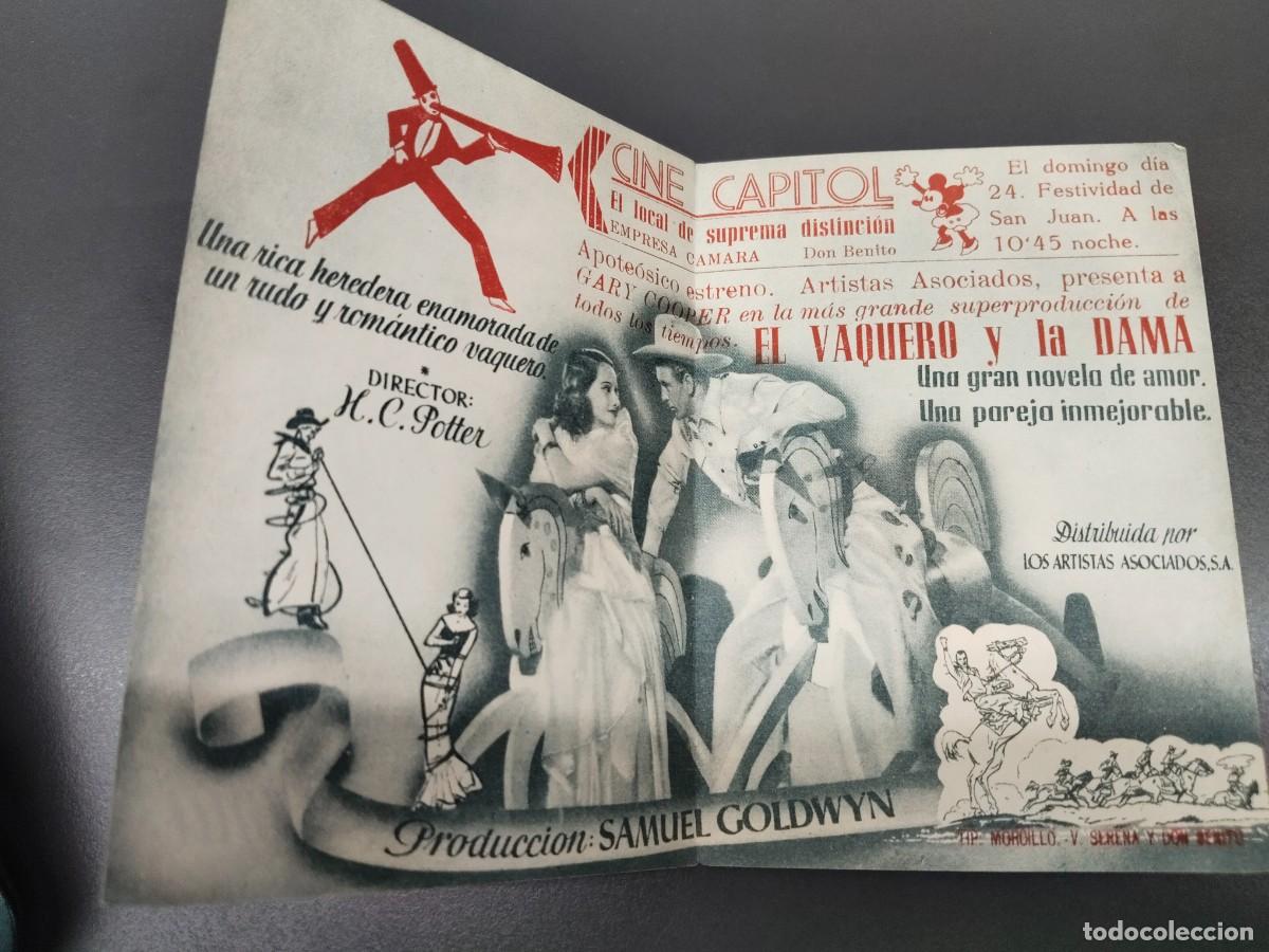 Cine: Programa El Vaquero y la Dama. Cine Capitol de Don Benito. - Foto 1