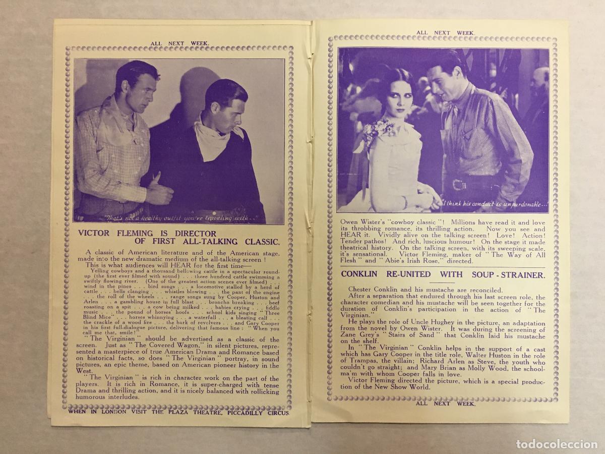 Cine: PTCC 829 EL VIRGINIANO PROGRAMA LIBRITO INGLES GARY COOPER MARY BRIAN WALTER HUSTON - Foto 5