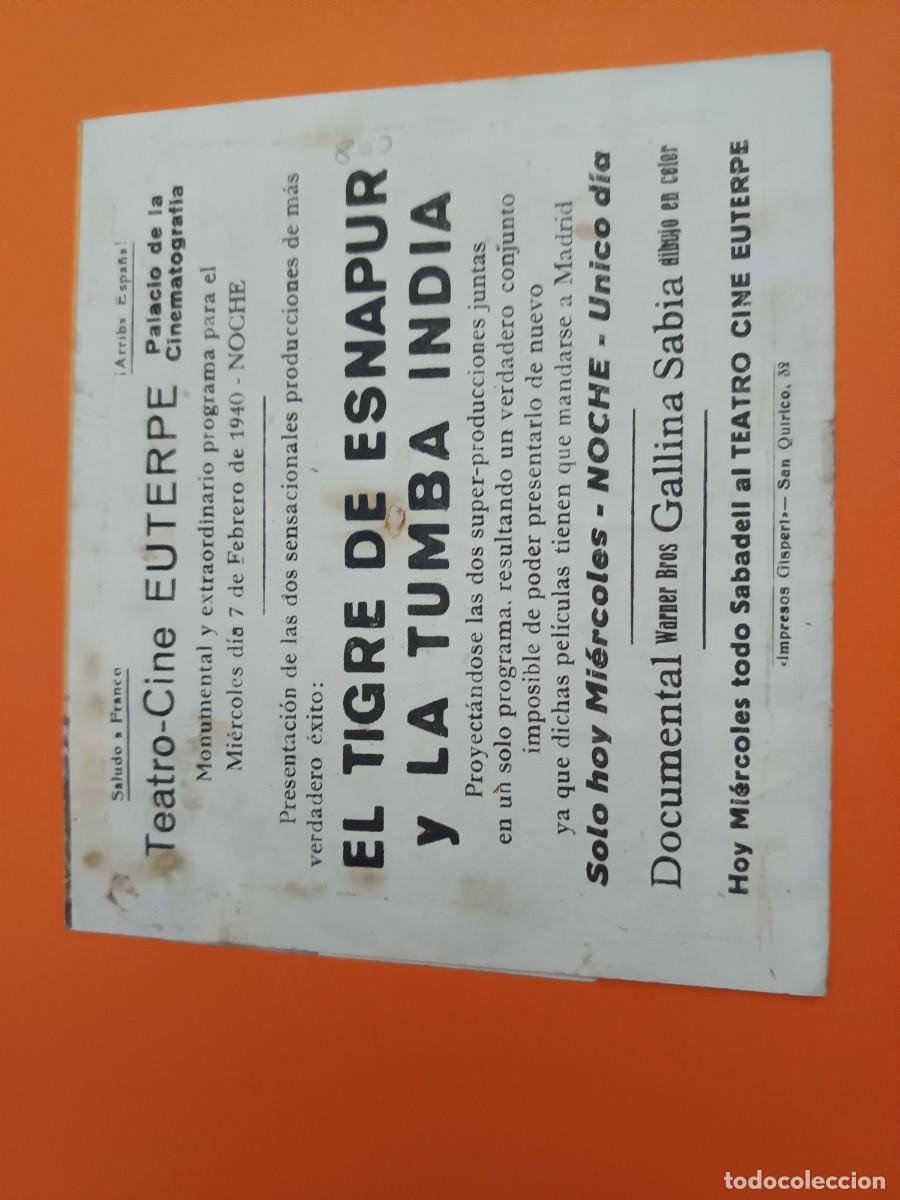 Cine: PROGRAMA DE CINE EL TIGRE DE ESNAPUR LA JANA - Foto 2