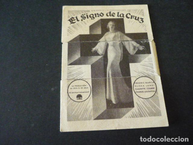 Cine: EL SIGNO DE LA CRUZ PROGRAMA DE CINE ENTRELAZABLE MUY RARO - Foto 1