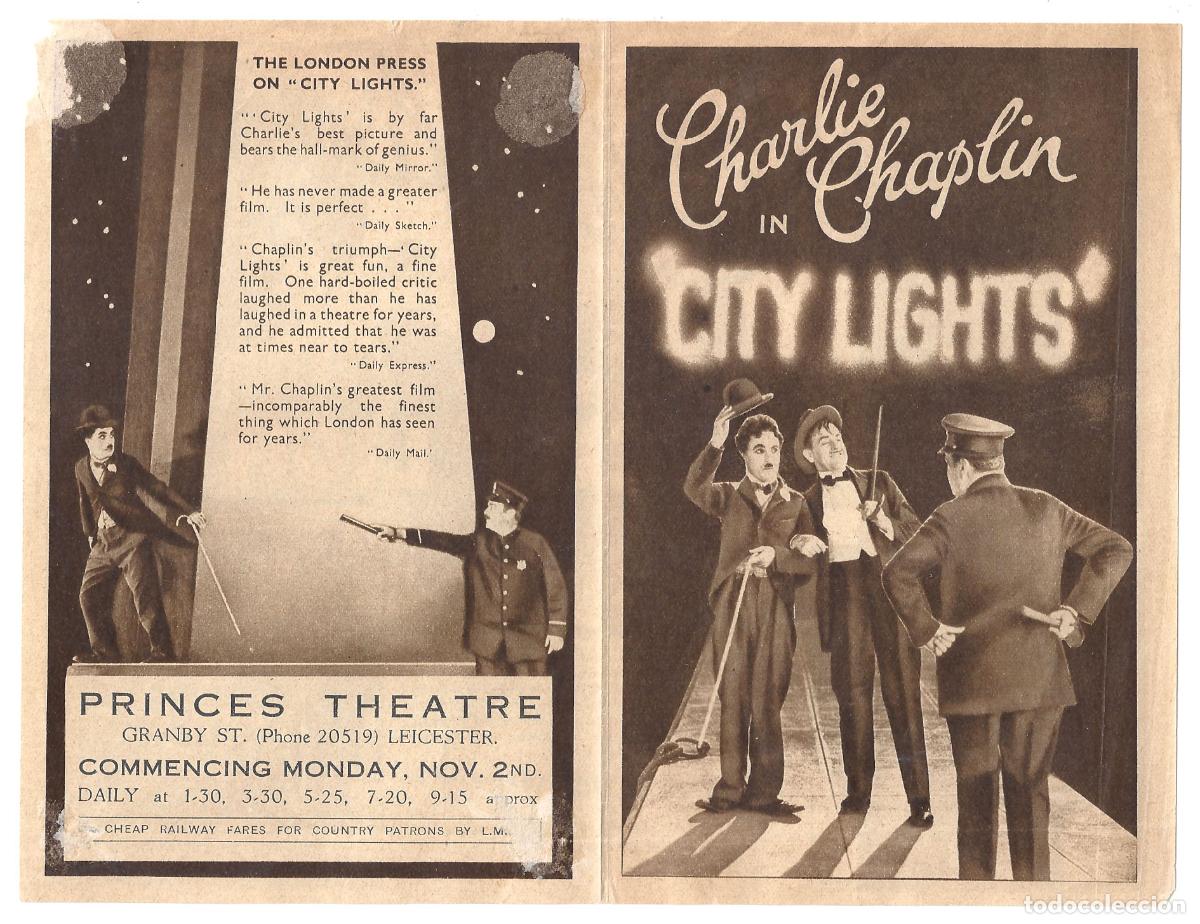 Cine: PTCC7 02 LUCES DE LA CIUDAD PROGRAMA DOBLE INGLES CHARLES CHAPLIN - Foto 2