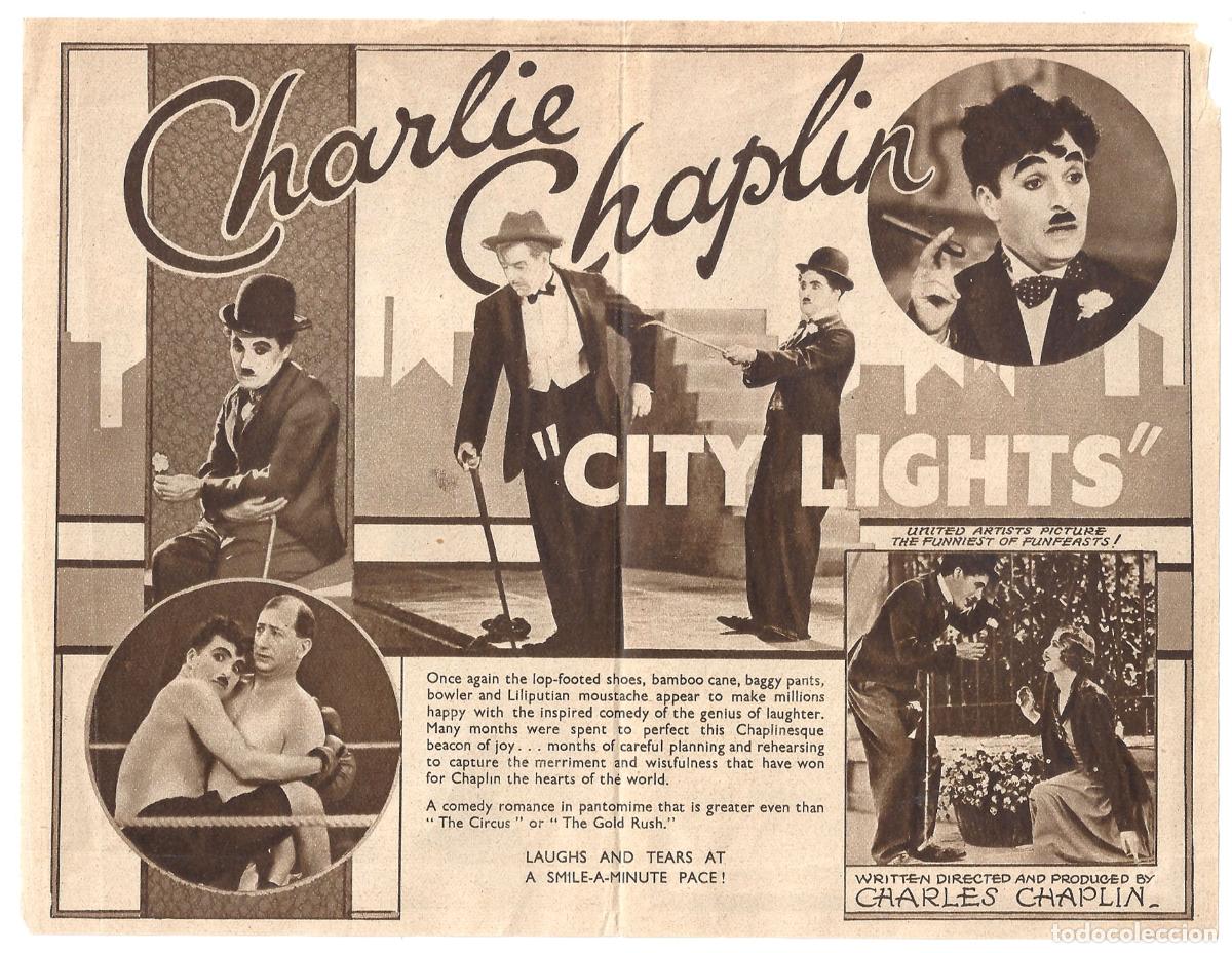 Cine: PTCC7 02 LUCES DE LA CIUDAD PROGRAMA DOBLE INGLES CHARLES CHAPLIN - Foto 3