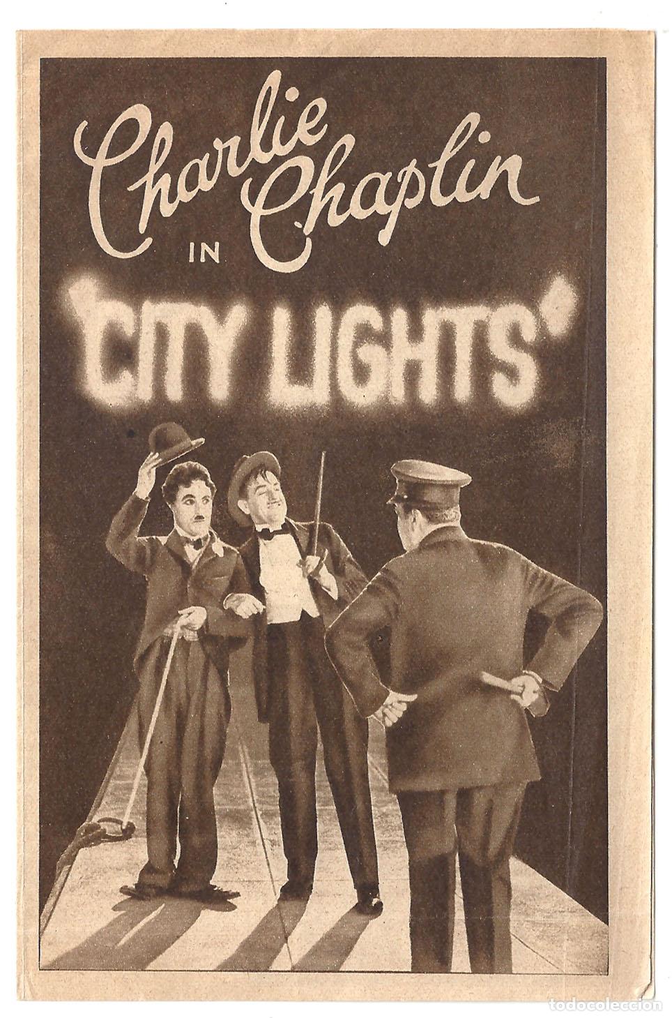 Cine: PTCC7 02 LUCES DE LA CIUDAD PROGRAMA DOBLE INGLES CHARLES CHAPLIN - Foto 1