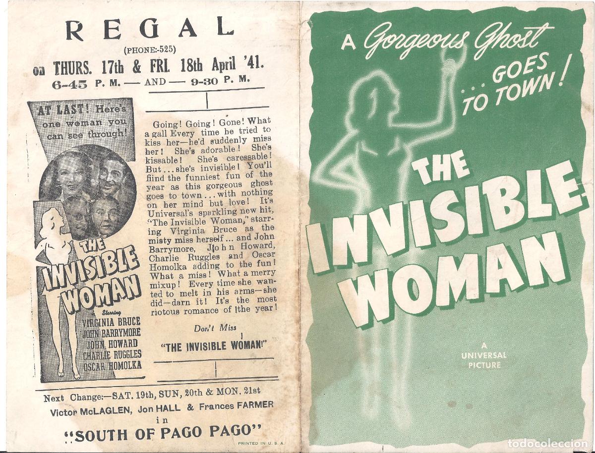 Cine: PTCC6 64 LA MUJER INVISIBLE PROGRAMA DOBLE AMERICANO VIRGINIA BRUCE - Foto 2