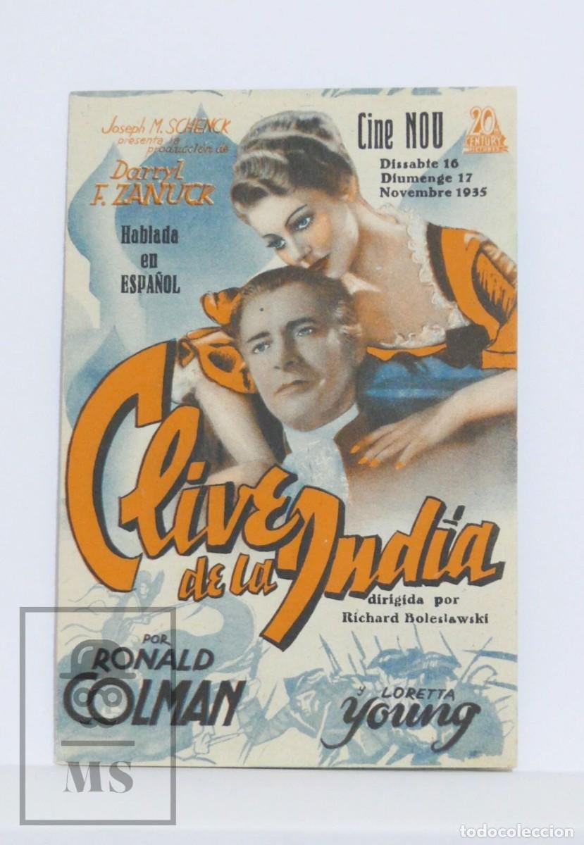 Cine: Programa de Cine Clive de la India - A&ntilde;o 1935 - Cine Nou - Loretta Young - Foto 1