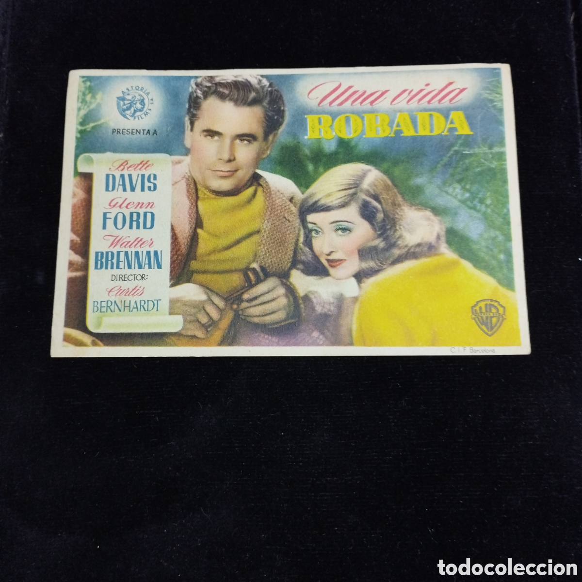 Cine: Programa de cine, sencillo. Una vida robada. Bette Davis. Glenn Ford. Coliseum. - Foto 1