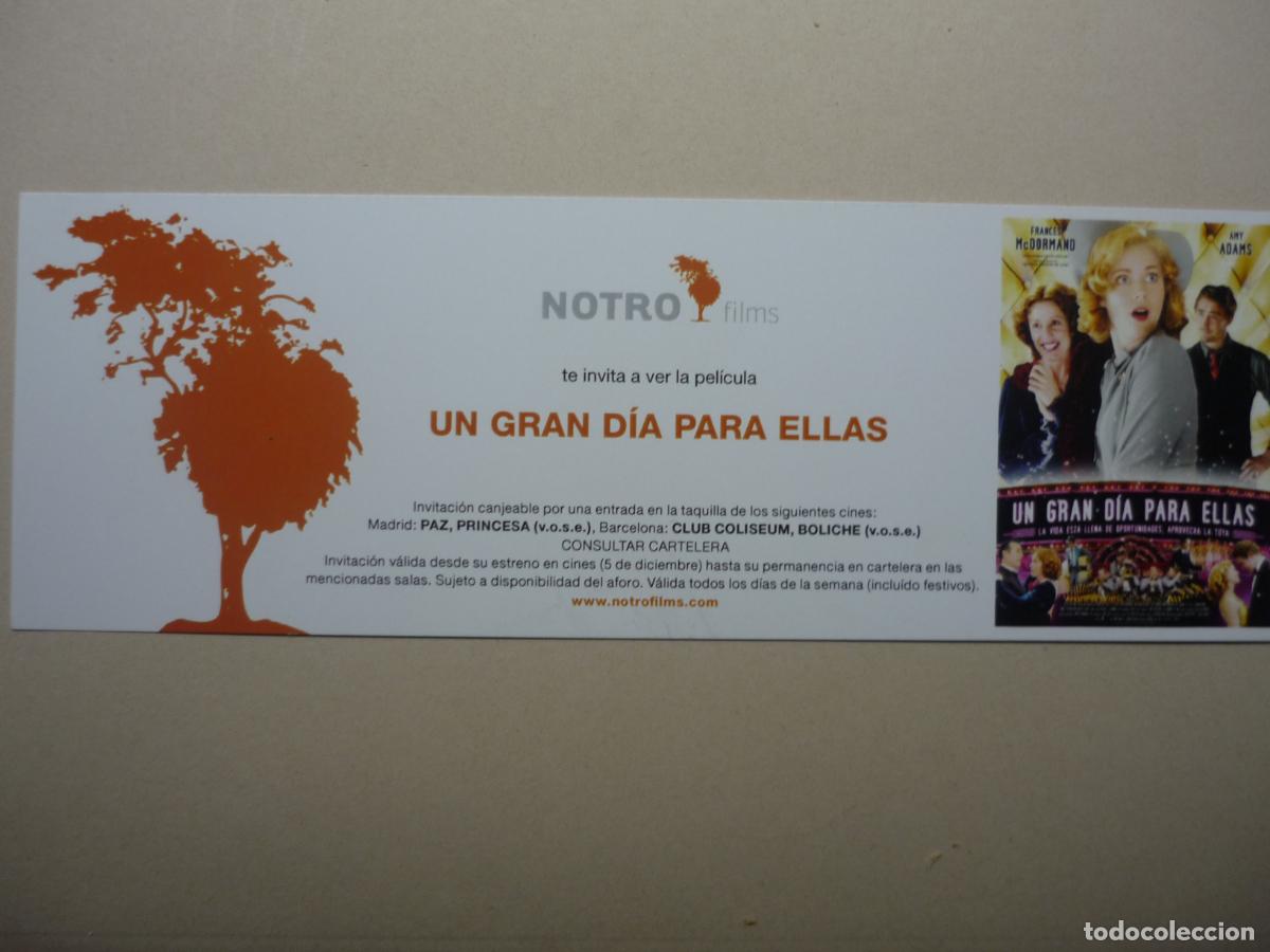 Cine: un gran dia para ellas - INVITACION FOLLETO DE MANO ORIGINAL ESTRENO - Frances McDormand amy adams